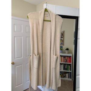 Loft Long Cream Cardigan / Sweater Vest